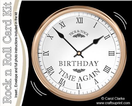 Birthday Clock Rock N Roll Kit with Envelope and Insert