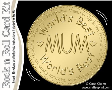 Worlds Best Mum Medal Rock N Roll Kit, Envelope and Insert