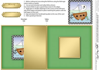 Pirate Ship No-hole Fold Back Card