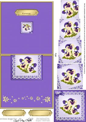 Pansy on Lace No-hole Over the Edge N Spiral Pyramid