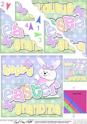 Happy Easter Grandma Bunny Girl Felties Scallop Corner