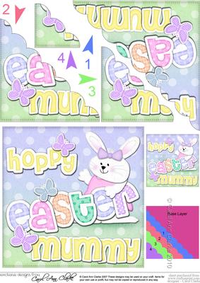 Happy Easter Mummy Bunny Girl Felties Scallop Corner