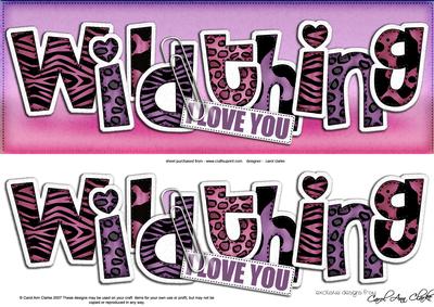 Large Dl Wild Thing Quick Card with 3D Decoupage