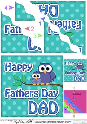Owl Felties Dad Fathers Day Wavy Corner Side Topper
