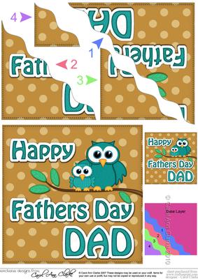 Owl Felties Dad Fathers Day Wavy Corner Side Topper
