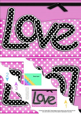 A5 Polka Dot Love Scallop Corner Side Stacker Topper