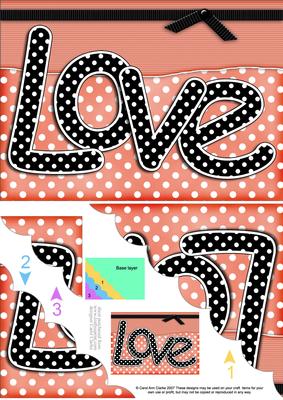A5 Polka Dot Love Scallop Corner Side Stacker Topper