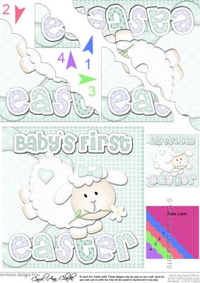 Baby Boy's First Easter Lamb Felties Scallop Corner