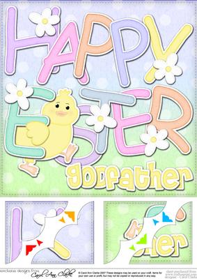 8x8 Happy Easter Godfather Easter Chick Felties