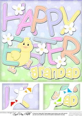 8x8 Happy Easter Grandad Easter Chick Felties
