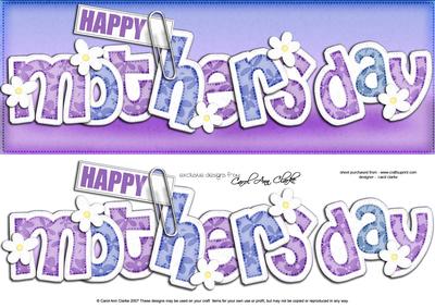Large Dl Mothers Day Felties Quick Card with 3D Decoupage