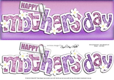 Large Dl Mothers Day Felties Quick Card with 3D Decoupage