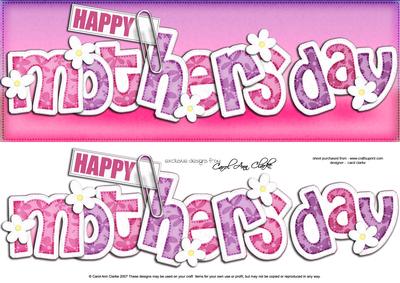 Large Dl Mothers Day Felties Quick Card with 3D Decoupage