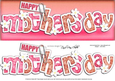 Large Dl Mothers Day Felties Quick Card with 3D Decoupage
