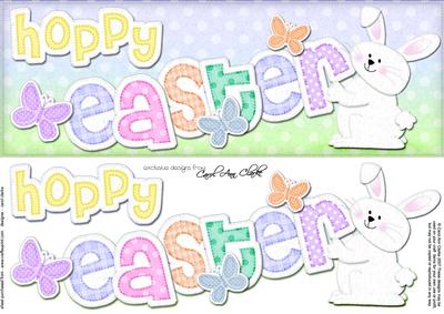 Large Dl Easter Boy Bunny Felties Quick Card with 3D Decoupa