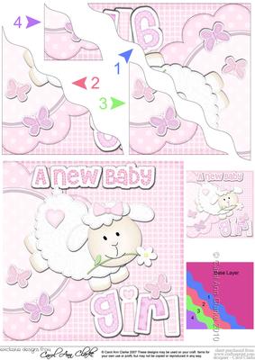 A New Baby Girl Lamb Felties Wavy Corner