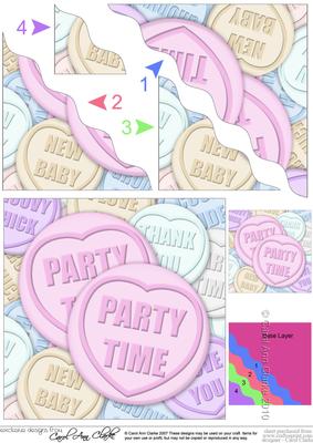 Party Time Sweet Heart Wavy Corner Side Stacker Topper