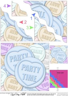 Party Time Sweet Heart Wavy Corner Side Stacker Topper