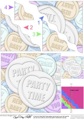 Party Time Sweet Heart Wavy Corner Side Stacker Topper