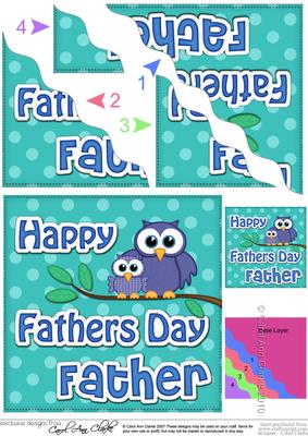 Owl Felties Father Fathers Day Wavy Corner Side Topper