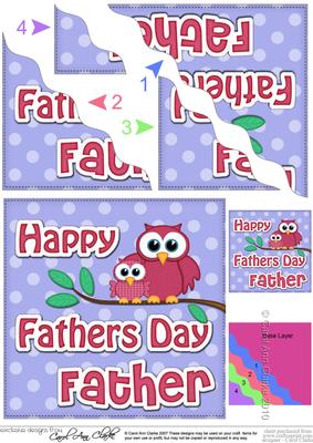 Owl Felties Father Fathers Day Wavy Corner Side Topper