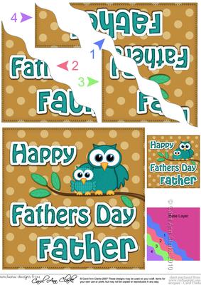 Owl Felties Father Fathers Day Wavy Corner Side Topper