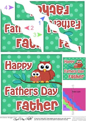 Owl Felties Father Fathers Day Wavy Corner Side Topper