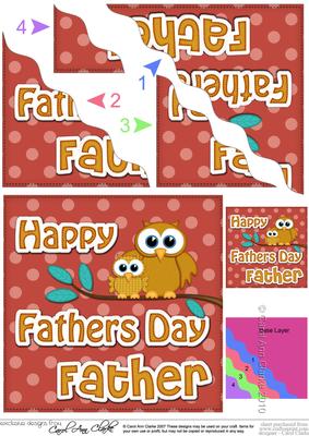 Owl Felties Father Fathers Day Wavy Corner Side Topper