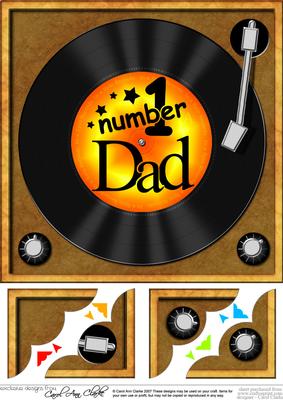 Number 1 Dad Record  - 8 x 8 Scalloped Corner Topper 