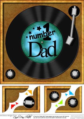 Number 1 Dad Record  - 8 x 8 Scalloped Corner Topper 