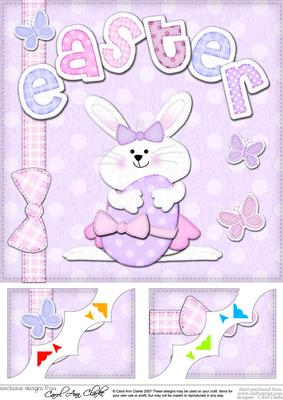 8x8 Easter Egg Bunny Girl Felties Scalloped Corner