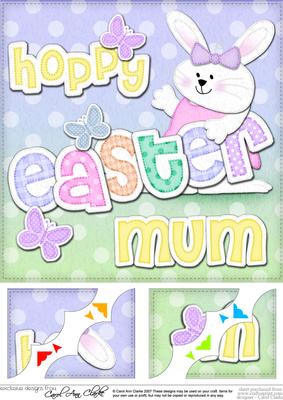 8x8 Hoppy Easter Mum Easter Bunny Girl Felties