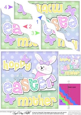 Hoppy Easter Mother Easter Bunny Girl Felties Wavy Corner