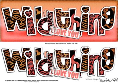 Large Dl Wild Thing Quick Card with 3D Decoupage