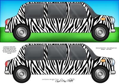 Large Dl Zebra Stripe Stretch Limo Quick Card N 3D Decoupage