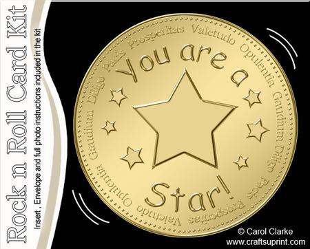 You Are a Star Medal Rock N Roll Kit, Envelope and Insert