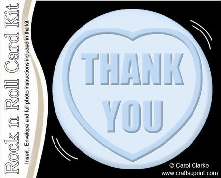 Thank You Sweet Heart Rock N Roll Kit, Envelope and Insert
