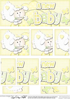 Dl a New Baby Lamb Felties Side Stacker Topper