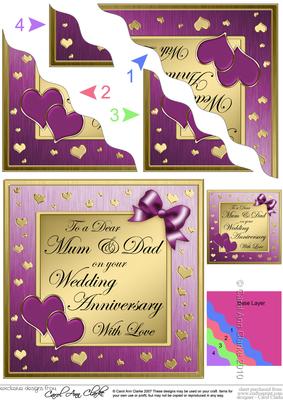 Mum and Dad Wedding Anniversary Wavy Corner