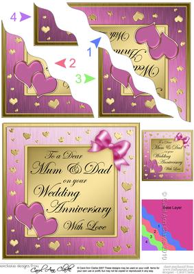 Mum and Dad Wedding Anniversary Wavy Corner