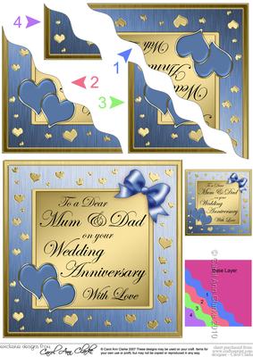 Mum and Dad Wedding Anniversary Wavy Corner
