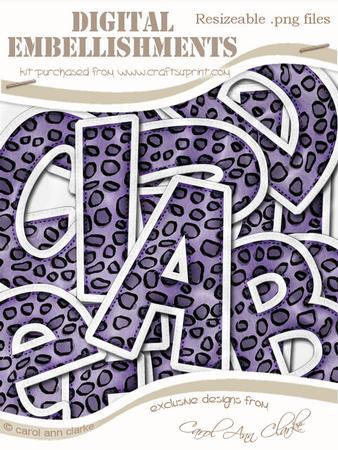 Leopardskin Felties Uppercase Alpha Digital Embellishment