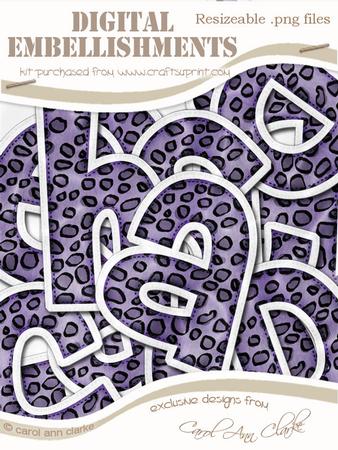 Leopardskin Felties Lowercase Alpha Digital Embellishment