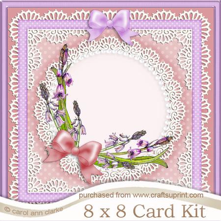 8 x 8 Bluebells Card Kit with 3D Decoupage