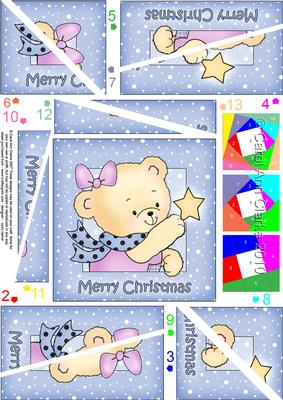 Cute Hunney Bear Rosie has a Christmas Star - Twisted Spiral Side Stacker