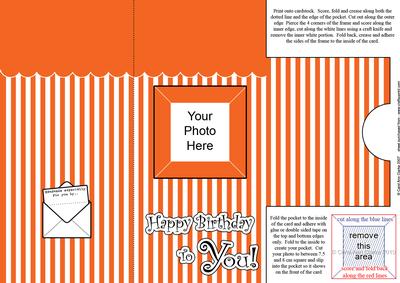 Add a Photo Birthday Stripes Card with Easy Fold Frame