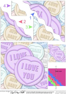 I Love You Sweet Heart Wavy Corner Side Stacker Topper