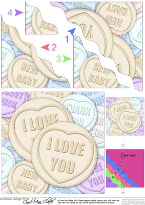 I Love You Sweet Heart Wavy Corner Side Stacker Topper