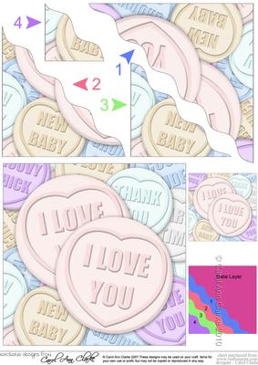 I Love You Sweet Heart Wavy Corner Side Stacker Topper
