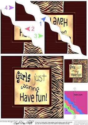 Fun and Funky Animal Print Wavy Corner Side Stacker Topper